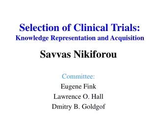 Selection of Clinical Trials: Knowledge Representation and Acquisition