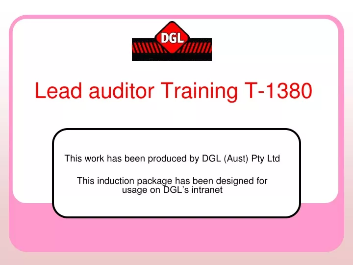 lead auditor training t 1380