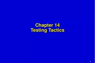 Chapter 14 Testing Tactics