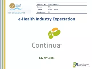e-Health Industry Expectation