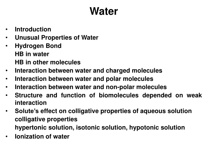 water introduction unusual properties of water