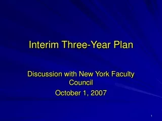 Interim Three-Year Plan