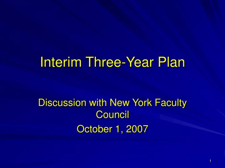 interim three year plan