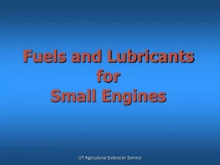 Fuels and Lubricants for  Small Engines