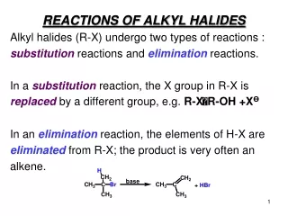 REACTIONS OF ALKYL HALIDES