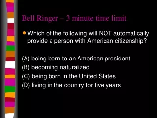 Bell Ringer – 3 minute time limit