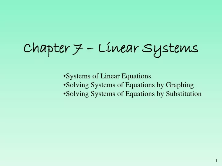 chapter 7 linear systems