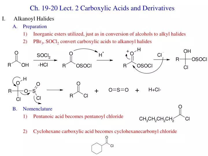 ch 19 20 lect 2 carboxylic acids and derivatives