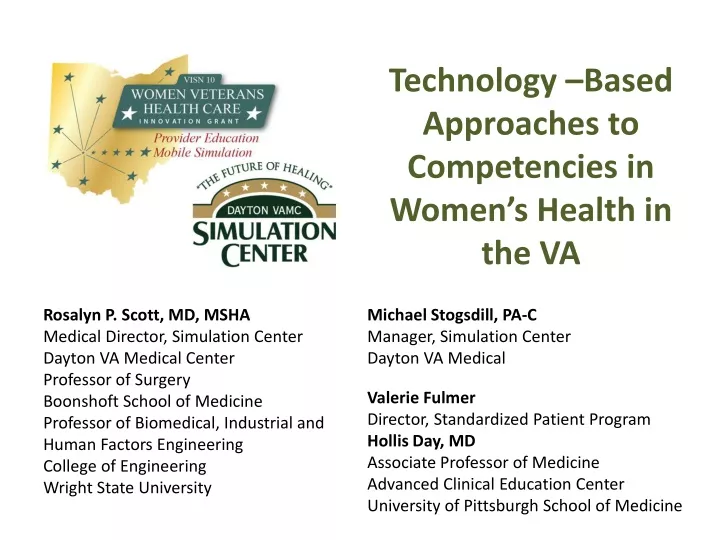 technology based approaches to competencies in women s health in the va