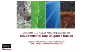 Environmental Due Diligence Basics