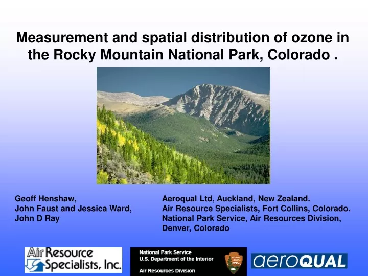 measurement and spatial distribution of ozone