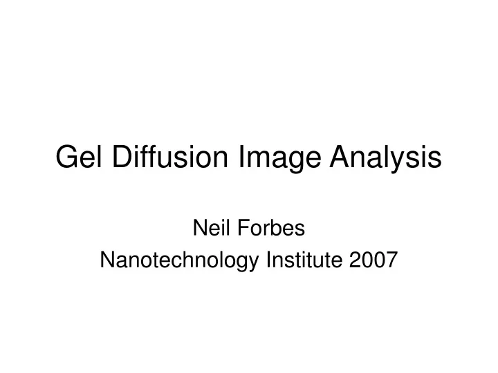gel diffusion image analysis