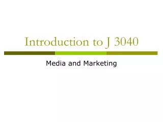 Introduction to J 3040