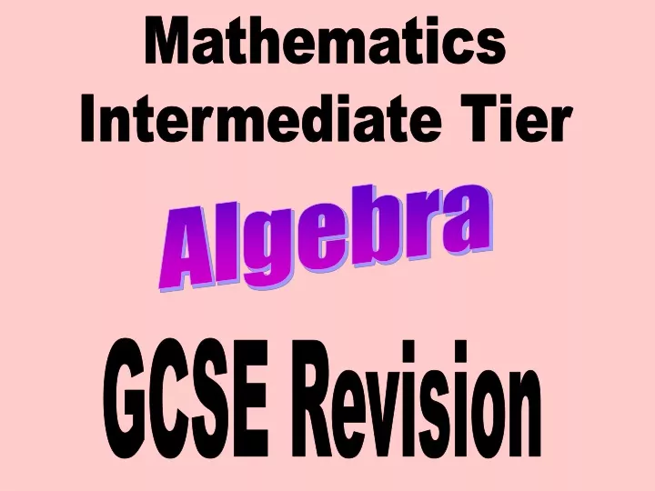 mathematics intermediate tier