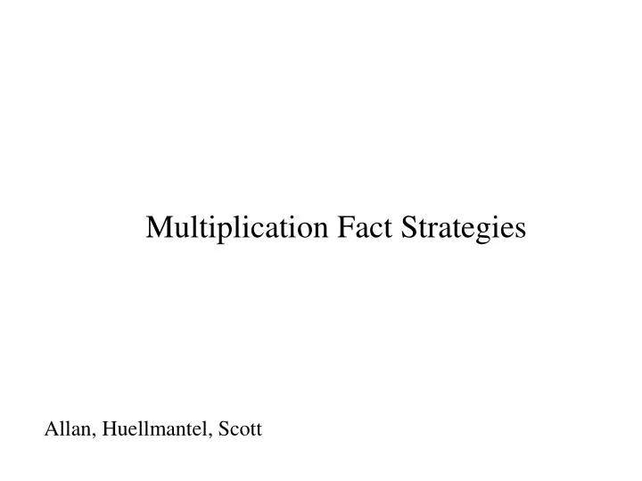 multiplication fact strategies
