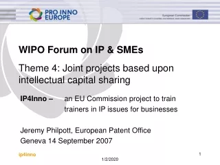 WIPO Forum on IP &amp; SMEs