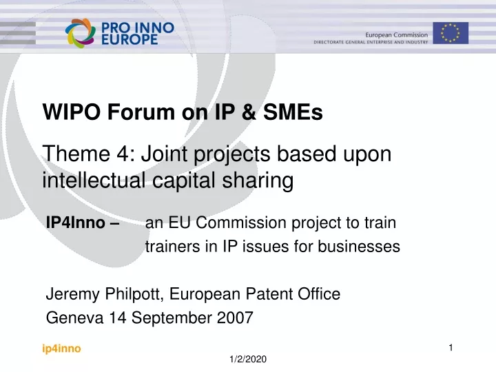 wipo forum on ip smes