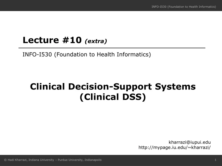 info i530 foundation to health informatics