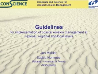 Guidelines for implementation of coastal erosion management at national, regional and local levels