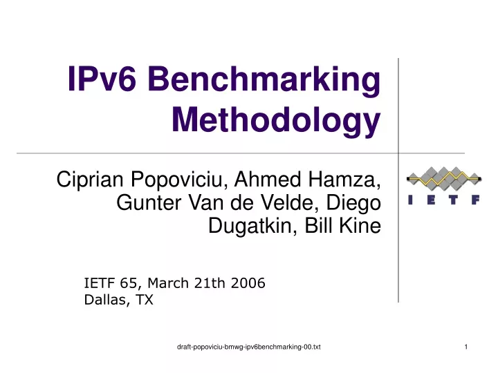 ipv6 benchmarking methodology