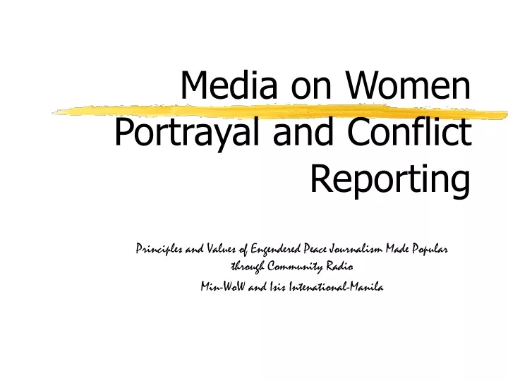 media on women portrayal and conflict reporting