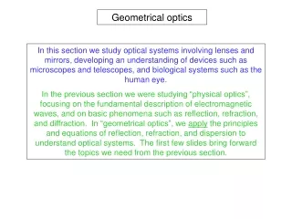 Geometrical optics