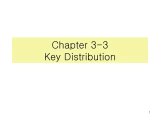 Chapter 3-3 Key Distribution