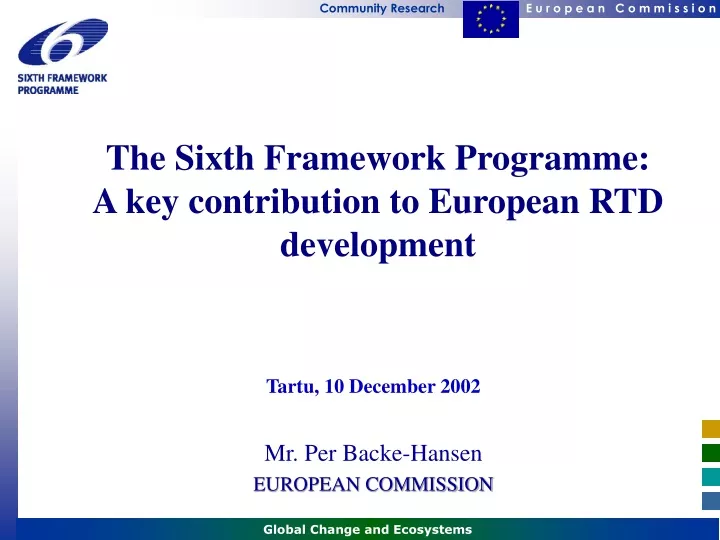 the sixth framework programme a key contribution