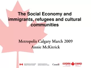 The Social Economy and immigrants, refugees and cultural communities