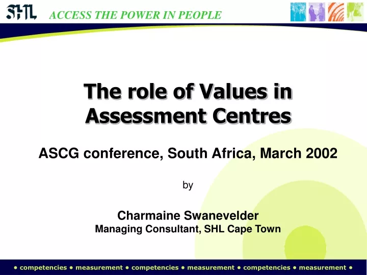 the role of values in assessment centres ascg