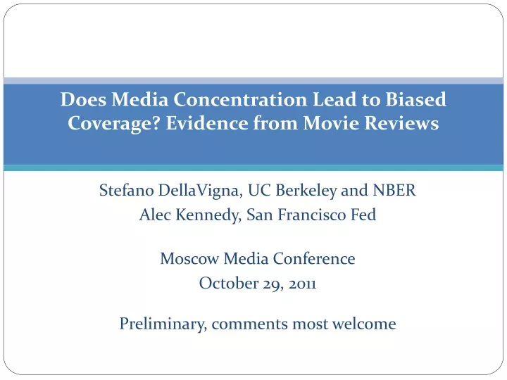 does media concentration lead to biased coverage evidence from movie reviews