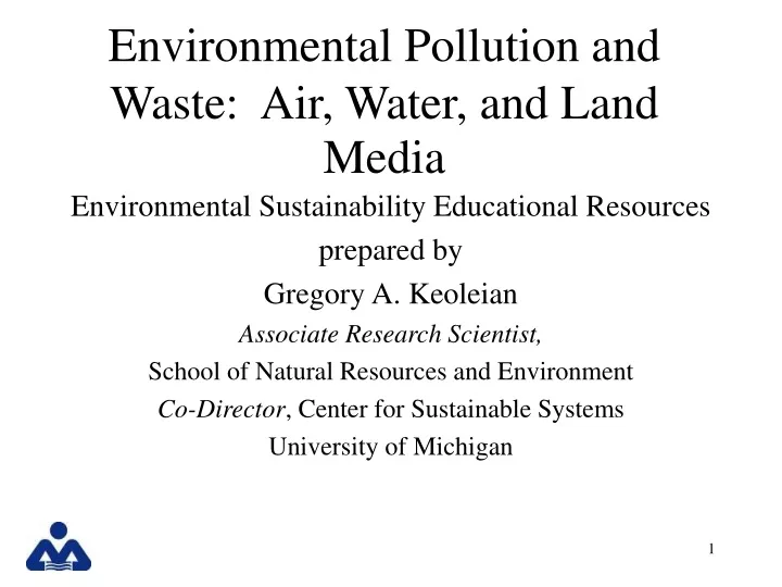 environmental pollution and waste air water and land media