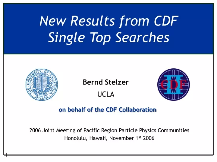 new results from cdf single top searches