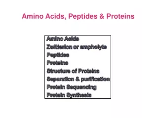 Amino Acids, Peptides &amp; Proteins