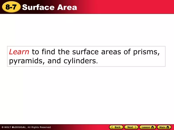 learn to find the surface areas of prisms