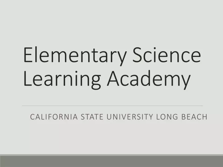 elementary science learning academy
