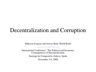Decentralization and Corruption