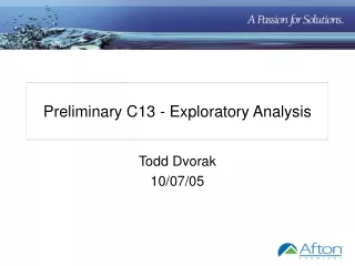Preliminary C13 - Exploratory Analysis