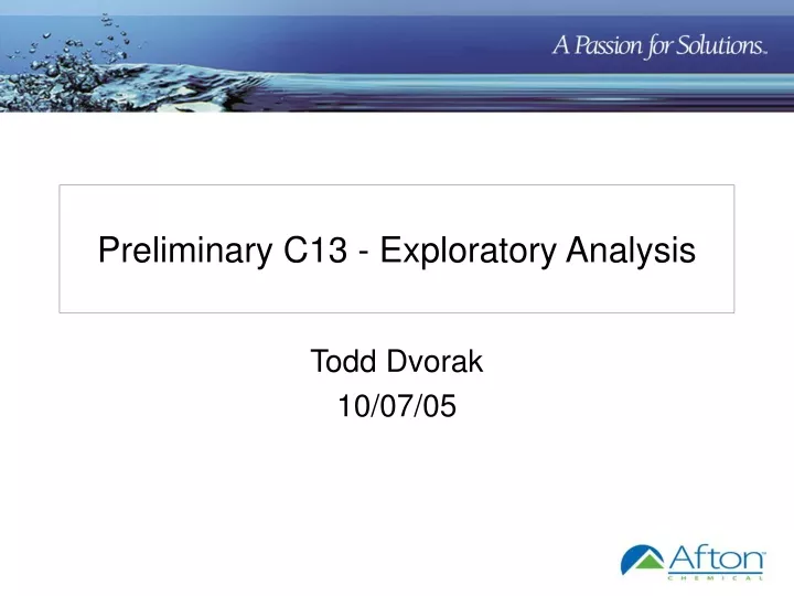 preliminary c13 exploratory analysis