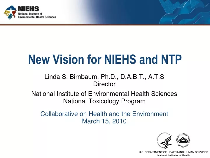 new vision for niehs and ntp