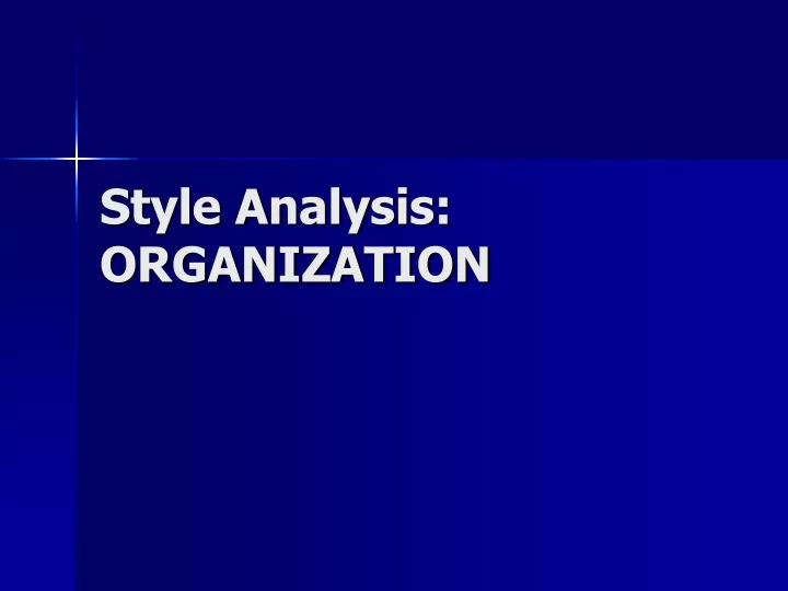 style analysis organization