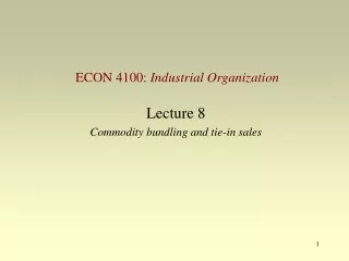 Lecture 8 Commodity bundling and tie-in sales