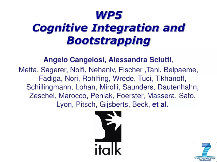 wp5 cognitive integration and bootstrapping