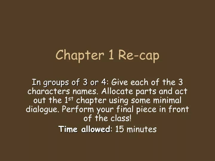 chapter 1 re cap