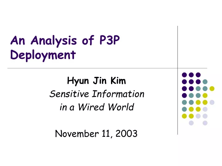 an analysis of p3p deployment