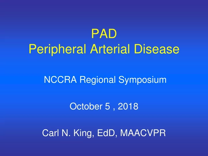 pad peripheral arterial disease