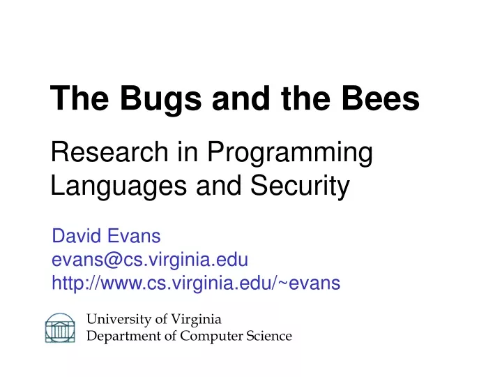 the bugs and the bees research in programming