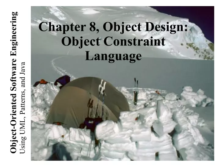 chapter 8 object design object constraint language