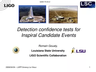 Detection confidence tests for Inspiral Candidate Events