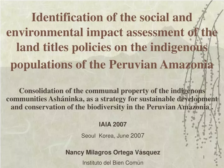identification of the social and environmental